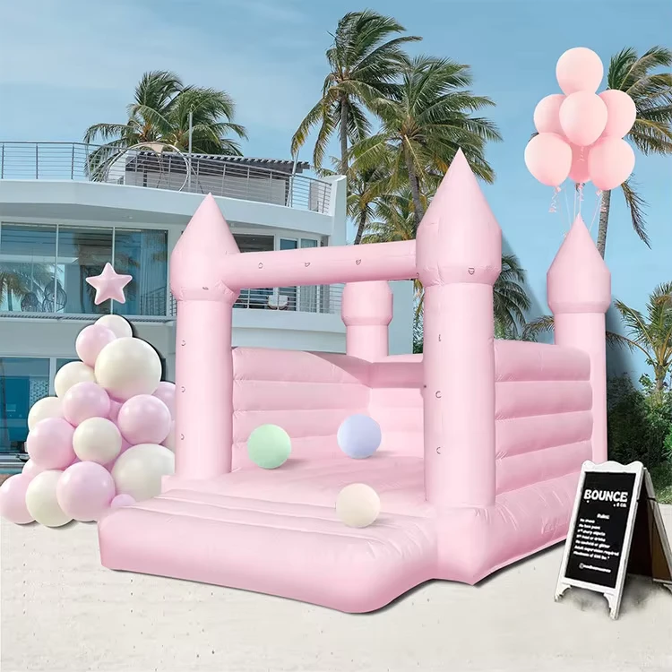 Kommerzielles Outdoor Weißes Hüpfhaus Aufblasbares Springburg Verleih für Hochzeitsfeiern PVC Material 300kg Kapazität