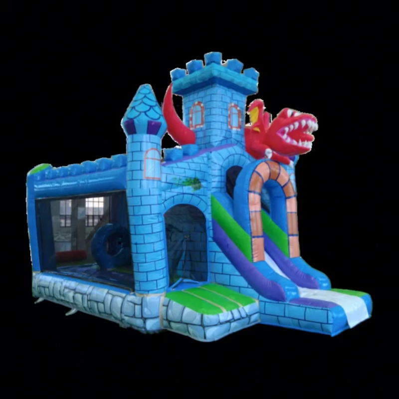 Commercial PVC Bounce House Bouncer Castle Inflatable Giant Slide with Easy Setup for Playground Children