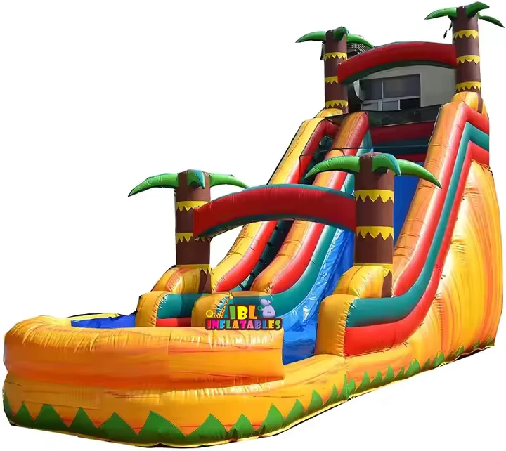 Rumah Bouncer PVC Komersial, Seluncuran Kolam, Seluncuran Air Inflatable untuk Anak-anak