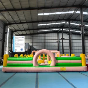 Kastil Bouncy PVC Komersial Inflatable dengan Seluncuran, Taman Permainan Inflatable Dalam Ruangan untuk Zona Anak di Mal