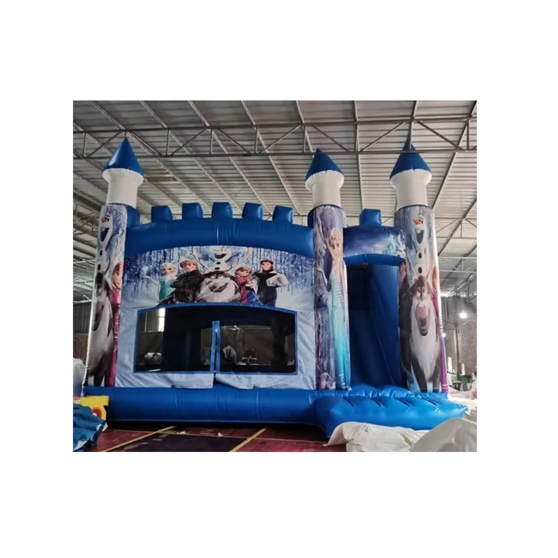 قلعة قفز مجمدة من PVC تجارية مجموعة قفزات قابلة للنفخ منزل أميرة خارجي مجموعة منزلقات للإيجار