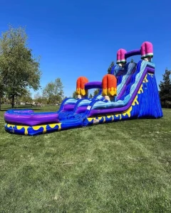 Commercial PVC Ice Cream Theme Inflatable Water Slide Outdoor Waterslide with Detachable Pool for Backyard Kids Party