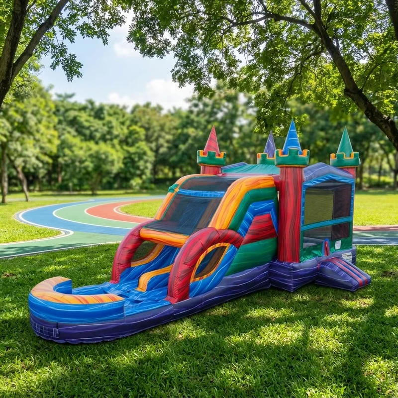 Kommerzielles PVC Aufblasbares Hüpfhaus Combo Bouncer Rutsche Kinder Springendes Bouncy Castle CE-zertifiziert 3 Jahre Garantie für Vermietung