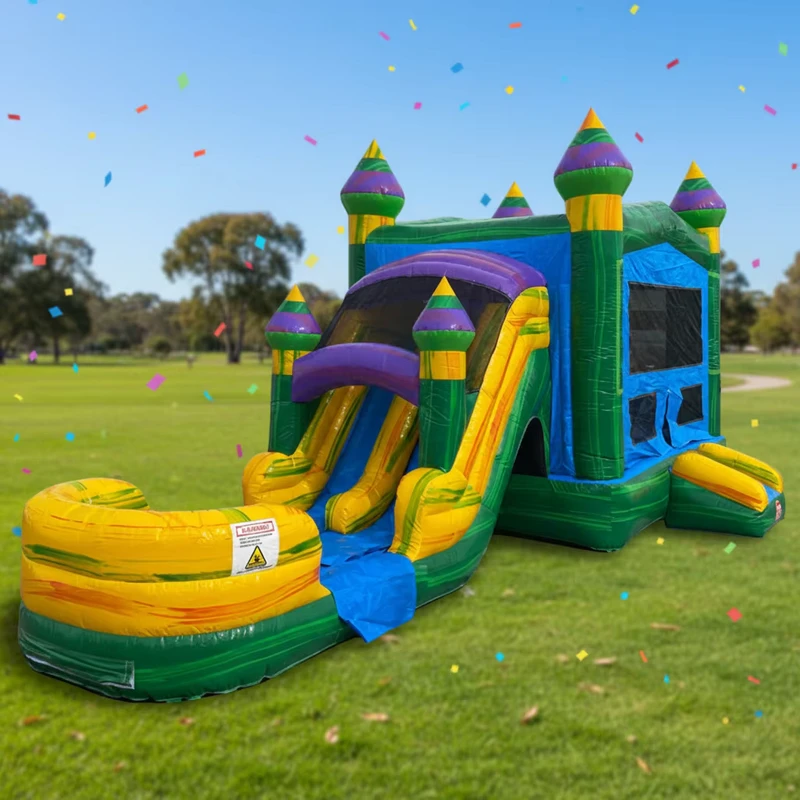 Casa gonfiabile in PVC commerciale e scivolo d'acqua per bambini e adulti