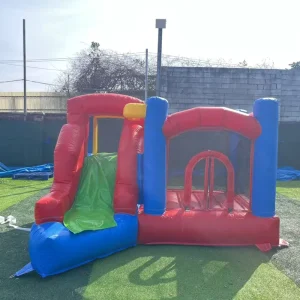 Commercial PVC Inflatable Bounce House with Slide Red Blue Bouncy Castle Combo for Kids