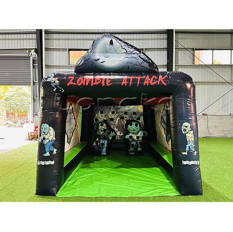 Kommerzielle PVC Aufblasbare Spiele Karneval Zombie Angriff Spiel für Partyverleih
