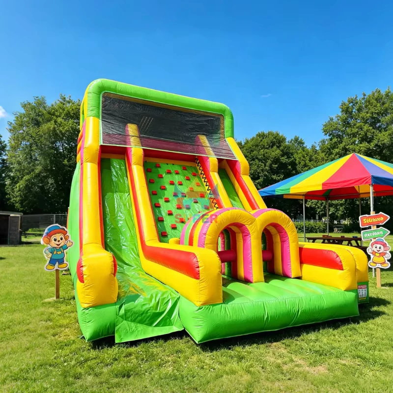 Bouncer trượt bơm hơi PVC lớn tùy chỉnh cho các bữa tiệc, sự kiện và đám cưới, kích thước 9x6.3x7.3m, công suất 1000KG