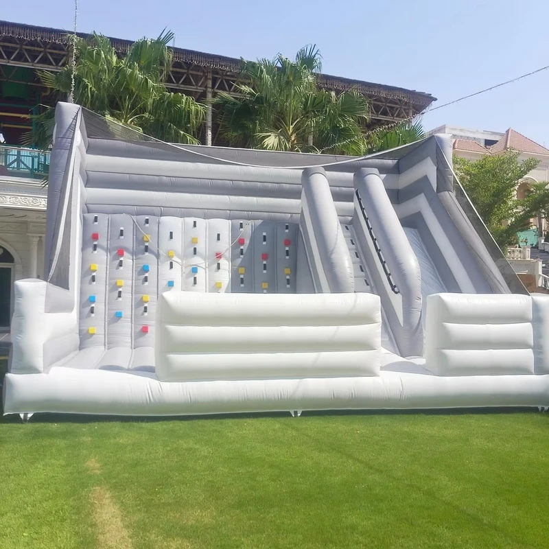Commercieel PVC Opblaasbare Klimwand en Glijbaan Buiten Opblaasbare Kermis Spellen Sportspellen voor Kinderen en Volwassenen Evenementen