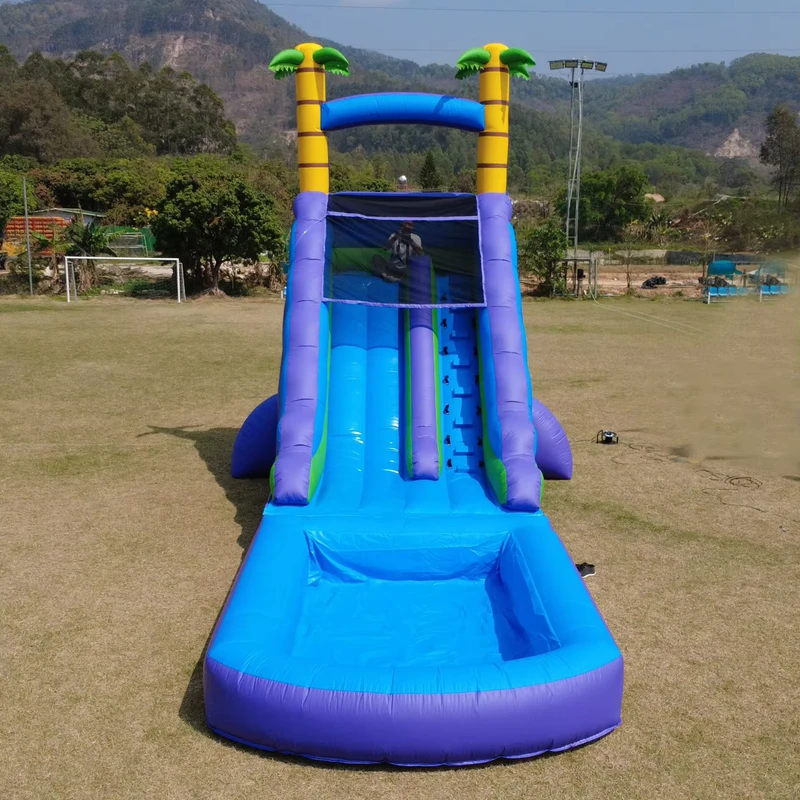 Tobogán Inflable Comercial de PVC, Tobogán de Agua Inflable para Fiesta de Verano con Piscina Desmontable, Suministro para Jardín Exterior