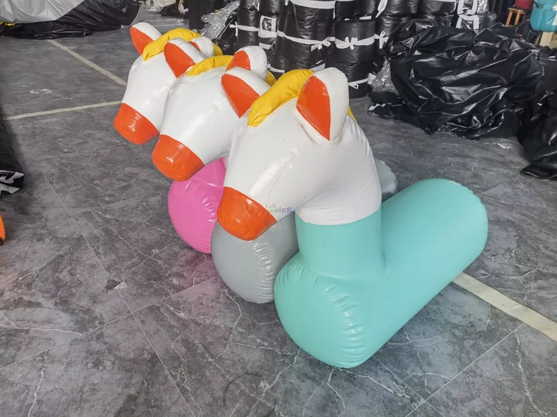 Ngựa Nổi Bơm Hơi PVC Thương Mại Màu Sắc Ngựa Nổi Bơm Hơi Cho Trẻ Em Dùng Trong Tiệc Nước