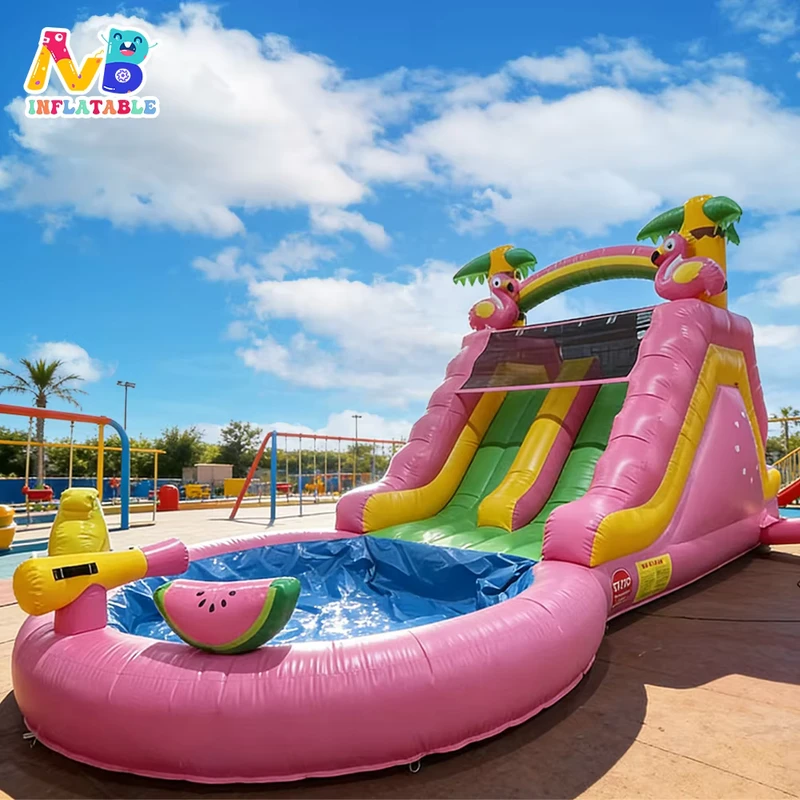 Công Viên Nước Bơm Hơi PVC Thương Mại với Đường Trượt Splash Pool Cho Thuê Sự Kiện Đường Trượt Bơm Hơi Nhỏ Cho Trẻ Em
