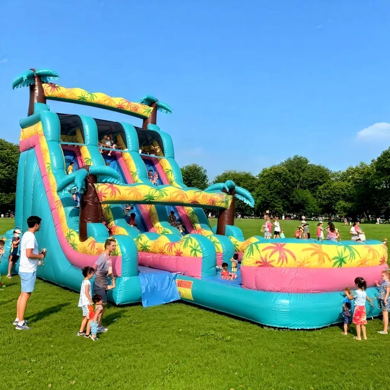 Kommerzialer PVC Aufblasbarer Wasserrutsche für den Außenbereich, Spielplatz, Kinder, trockene Rutsche, Hüpfburg, Poolrutsche für Erwachsene