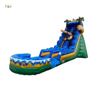 Commercial PVC Leopard Waterslide Giant Inflatable 24 Ft Water Slide