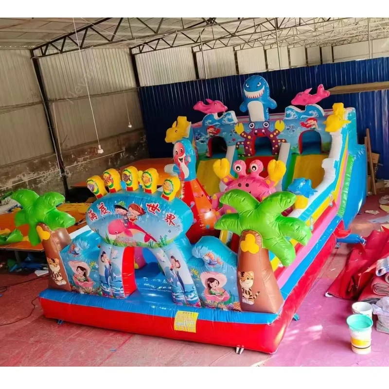 Kastil Bouncy PVC Komersial untuk Taman Bermain Anak dan Penggunaan Sekolah Taman Permainan Inflatable