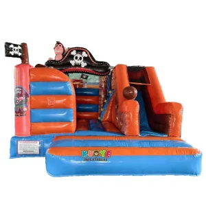 Commercial PVC Pirate Bouncy Castle Slide Combo Pirate Ship Jumping Castle Inflatable Bounce House with Slide for Kids