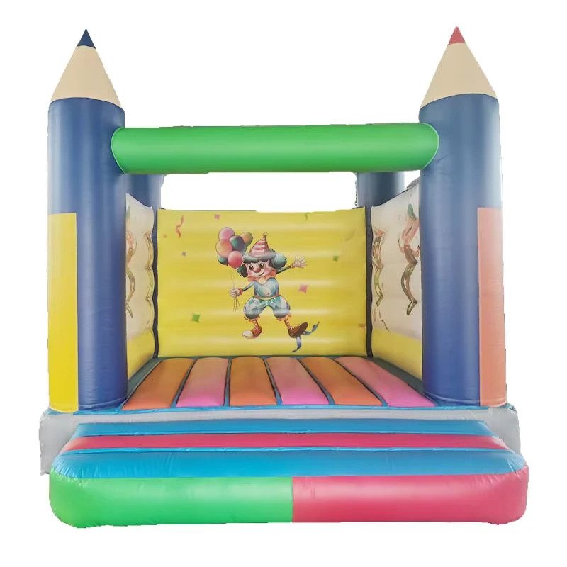 Château gonflable clown crayon commercial en PVC pour enfants