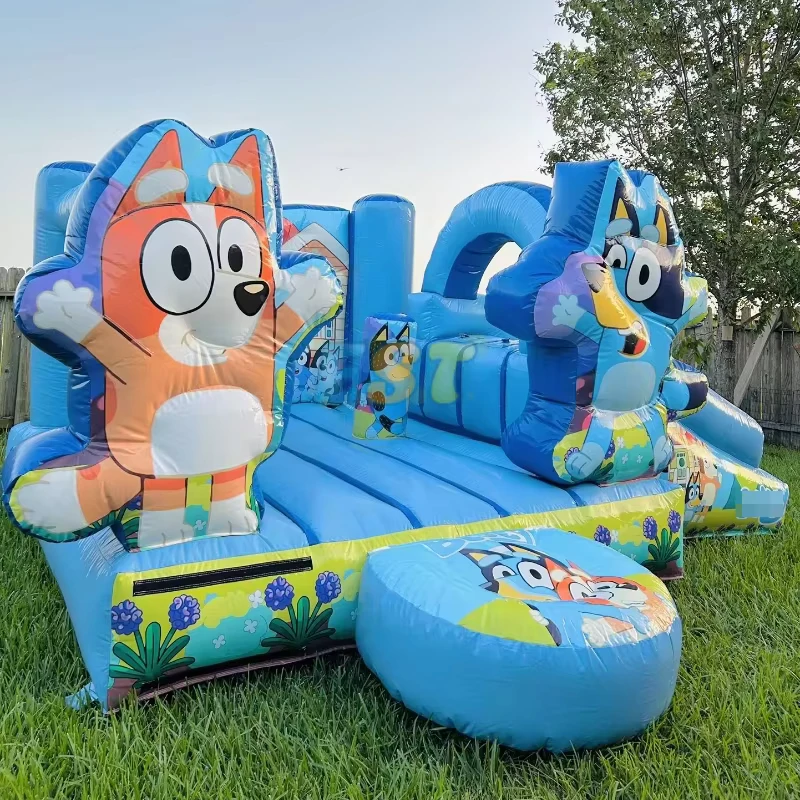 Commerciële Verhuur PVC Cartoon Springkasteel Voor Kinderen Opblaasbaar Bouncy Kasteel Met Glijbaan Buiten of Binnen