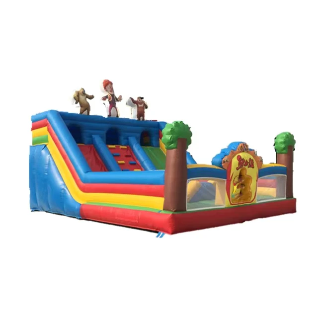 Castello gonfiabile combinato per parco giochi, castello gonfiabile combinato con scivolo, gonfiabile per bambini in vendita