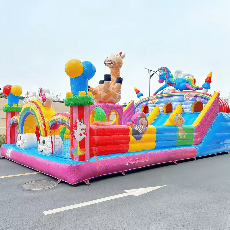 Lâu đài nhảy bơm hơi tùy chỉnh cho trẻ em, nhà bouncy, cầu trượt cho sự kiện tiệc trẻ em tại trung tâm thương mại