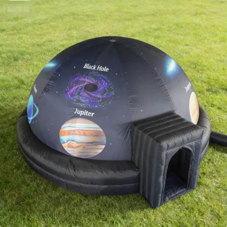 Lều dome igloo thương mại di động, lều planetarium inflatable với in hình hành tinh