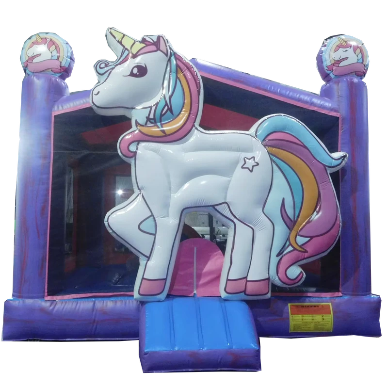 Castillo Inflable de Salto Inflable de Unicornio Morado Comercial para Niños y Niñas