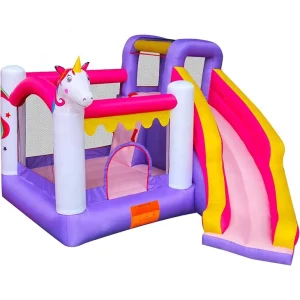 Commercial Purple Unicorn Inflatable Bounce House Jumping Castle Slide Combo for Kids for Sports Park Public