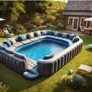 Commercial Pvc Customized Swimming Pool With Portable Lounge for Backyard Party Large Inflatable Sofa Pool for Sale