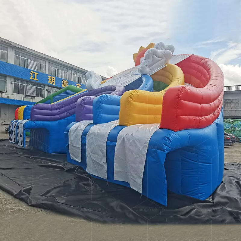 Kommerzielle Regenbogen große aufblasbare Wasser-Rutsche für Schwimmbäder
