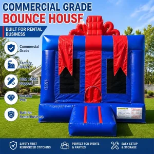 상업용 빨간색과 파란색 inflatable 점핑 성, 파티 대여 학교 행사 야외 놀이터용