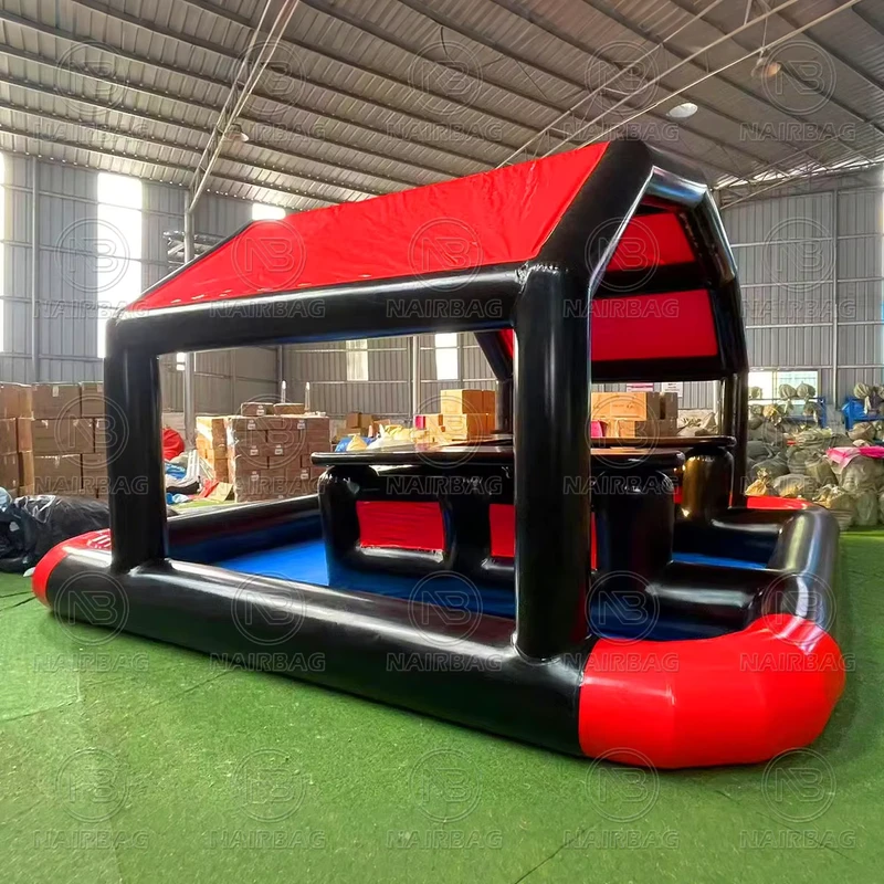 Affitto Commerciale Grande Piattaforma Bar Gonfiabile Festa Galleggiante Piscina Pub Bar Gonfiabile con Divano per Adulti