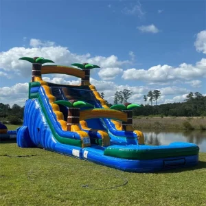 Commercial Rental Custom Water Slide Inflatable Water Park for Parties Double Waterway Inflatable Slide With Pool