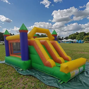 Château gonflable commercial pour enfants, combo de saut, toboggan sec, publicitaire gonflable