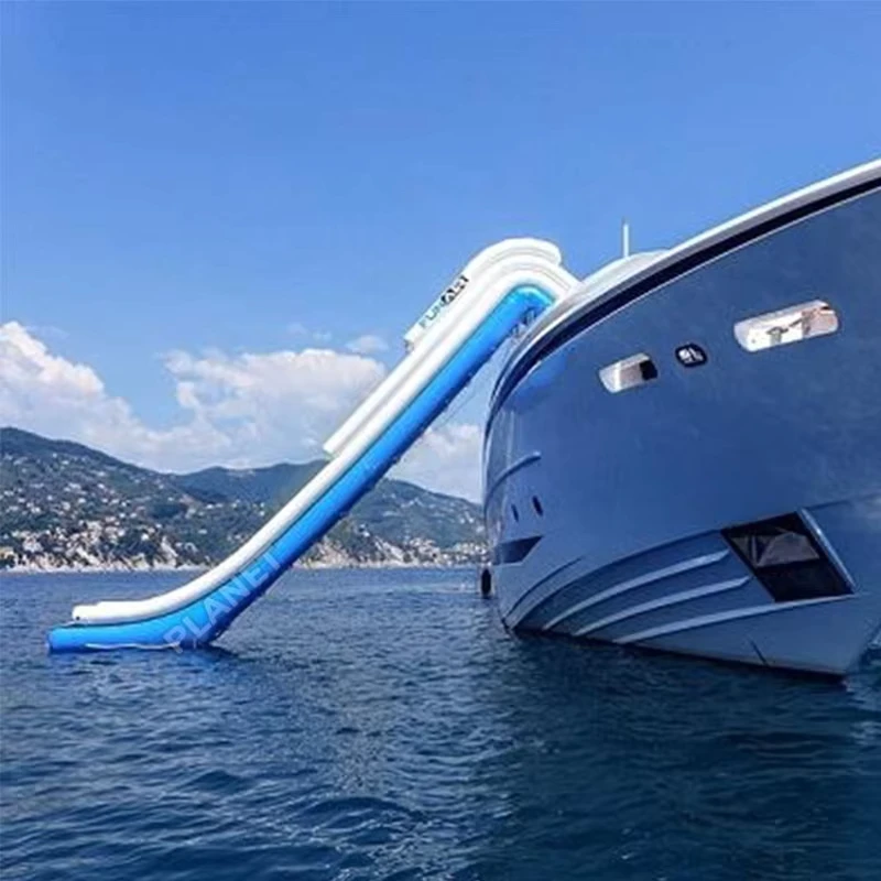 Kommerzieller Versiegelter Super Yacht Rutsche Boot Schwimmender Wasser Aufblasbarer Dock Rutsche für Yacht