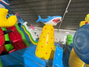 Commercial Shark Bouncy Castle Inflatable Bounce House Water Slide Combo