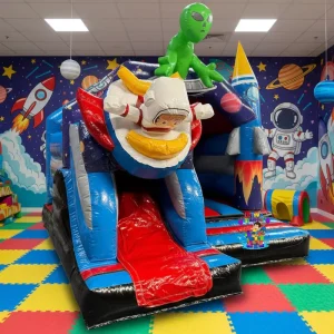 Commercial Space Theme Inflatable Bouncer Astronaut Rocket Theme Bouncy Castle House Inflatable Bounce Castle Combo with Slide