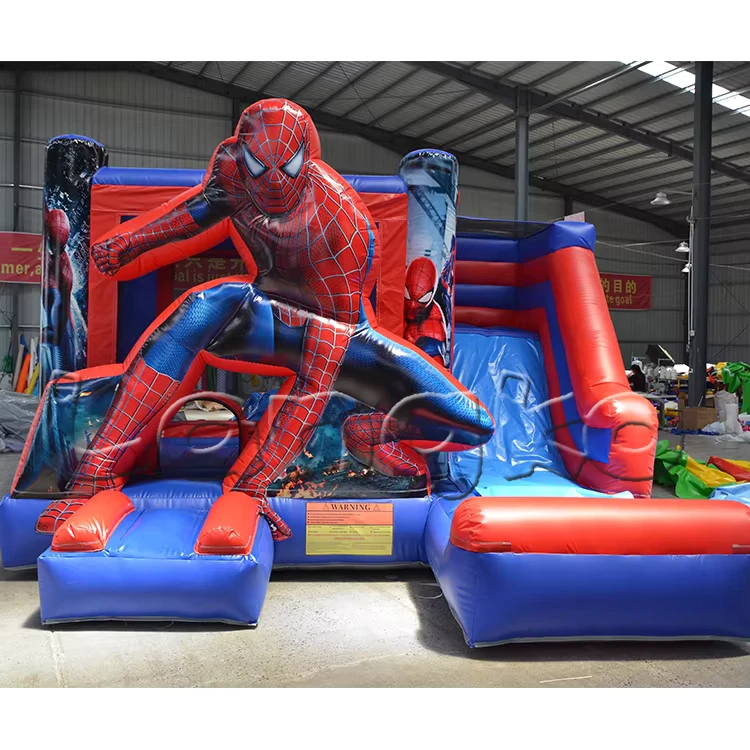 Castello Gonfiabile SpiderMan Combo con Scivolo in Vendita