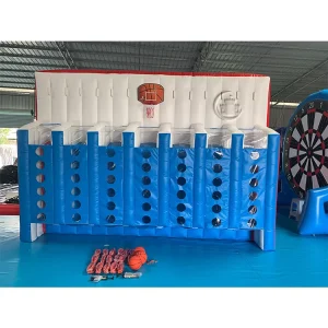 Jogo Comercial Gigante de Conectar Quatro Inflável, Jogo de Lançamento de Basquetebol para Aluguer de Festas
