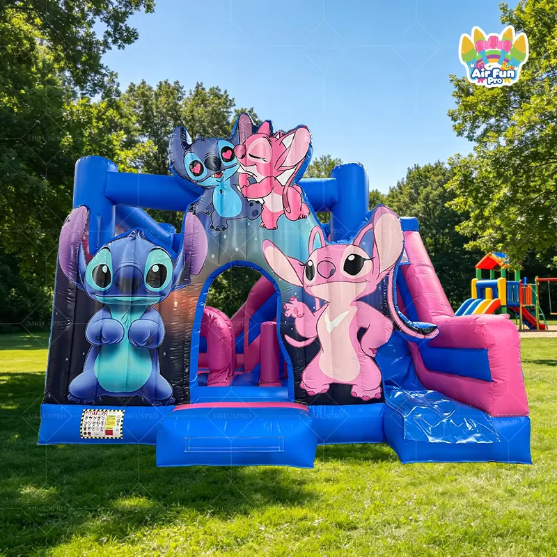 Castello gonfiabile combinato di alta qualità con grande scivolo per feste di compleanno all'aperto per bambini