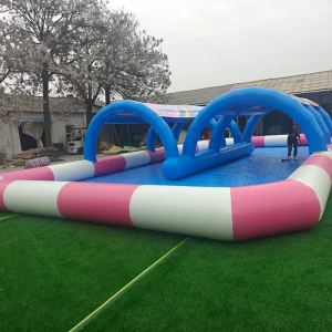 Piscina Inflável Listrada Comercial para Eventos, Grande Piscina Inflável para Crianças