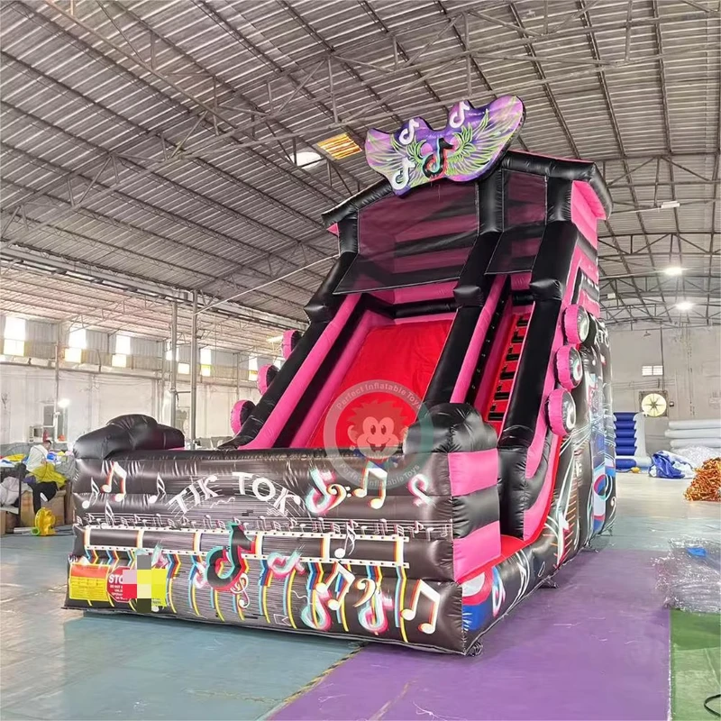 Tobogán inflable temático de Tik comercial, juguetes inflables para niños, tobogán seco