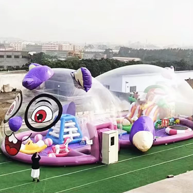 Commercial Transparent PVC Inflatable Bouncer Kids Cat Inland Crystal Palace Bubble Tent Indoor Playground Ocean Balls Soft Park