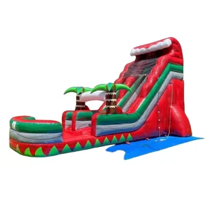 Commercial Tropical Red PVC 0.55mm Inflatable Water Slide for Adults CE Certified 12 Month Warranty Customized Size