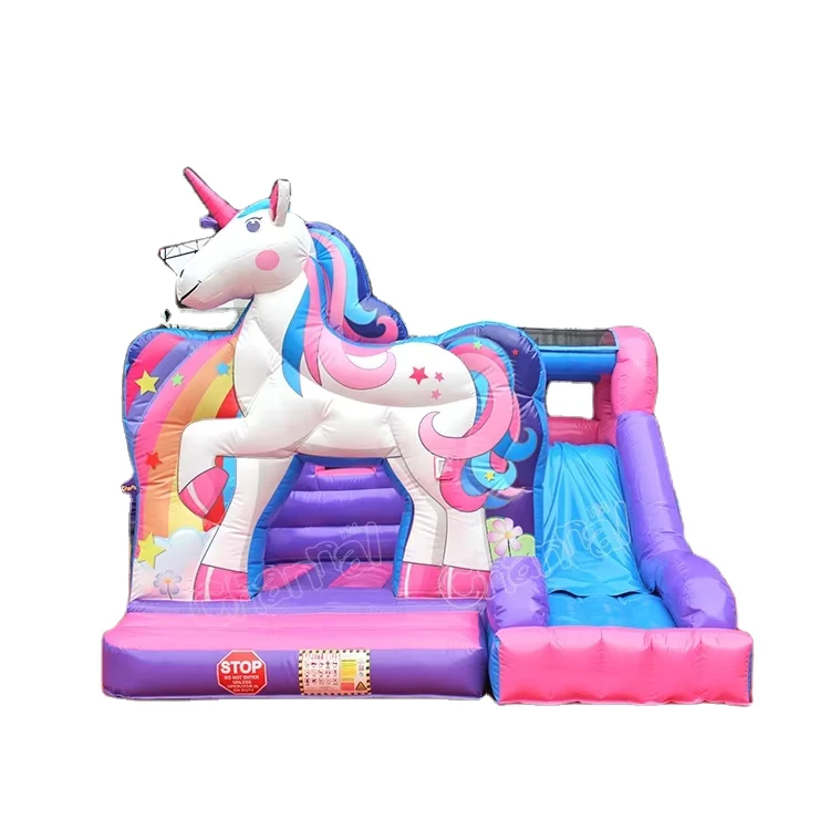 Commercial Unicorn Inflatable Combo with Slide Obstacle Bouncer Jumper Commercial Jumping Castle Bounce Houses for Sale