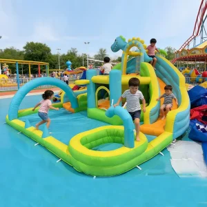 व्यावसायिक उपयोग inflatable बाउंस हाउस के साथ स्लाइड, बाहरी बच्चों का बाउंस हाउस इनफ्लेटेबल्स मनोरंजन पार्क के लिए