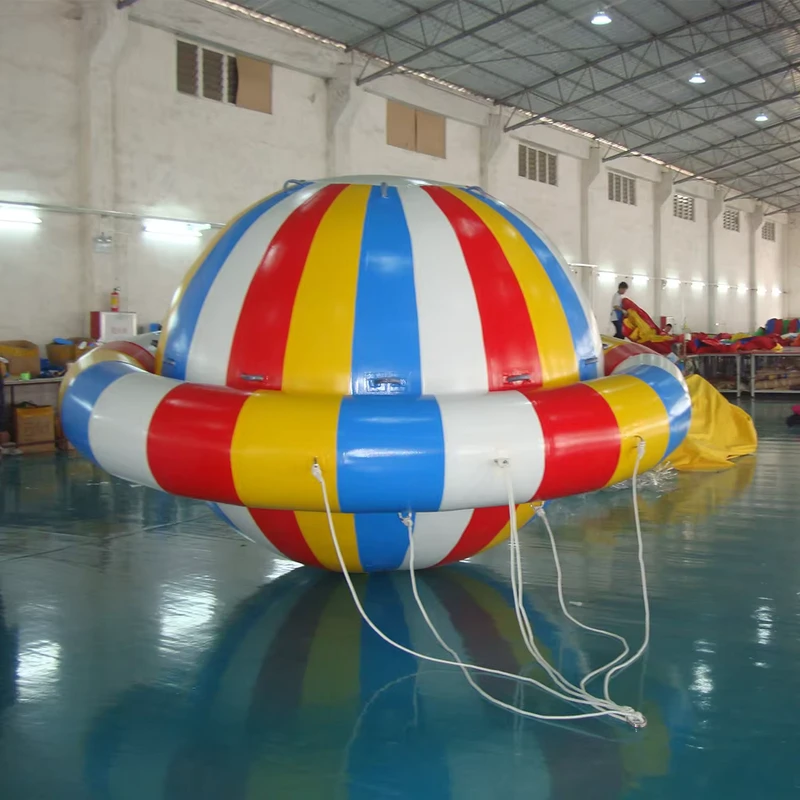 ท่อพายลม UFO หมุนได้ สำหรับความบันเทิงทางน้ำ วัสดุ TPU PVC