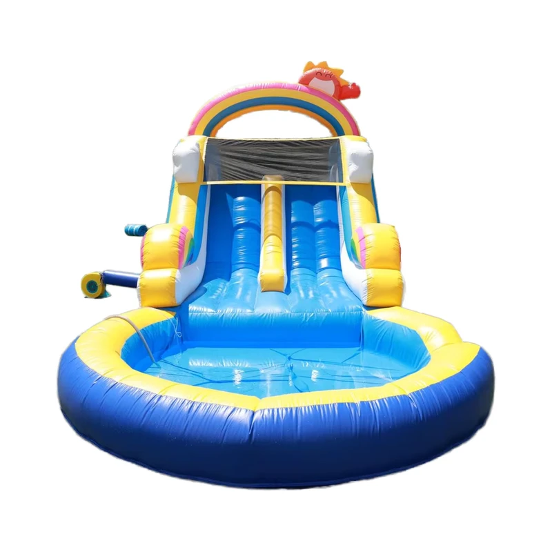 Scivolo d'acqua commerciale, parco acquatico gonfiabile gigante, gioco all'aperto per uso commerciale, acquisto diretto in fabbrica