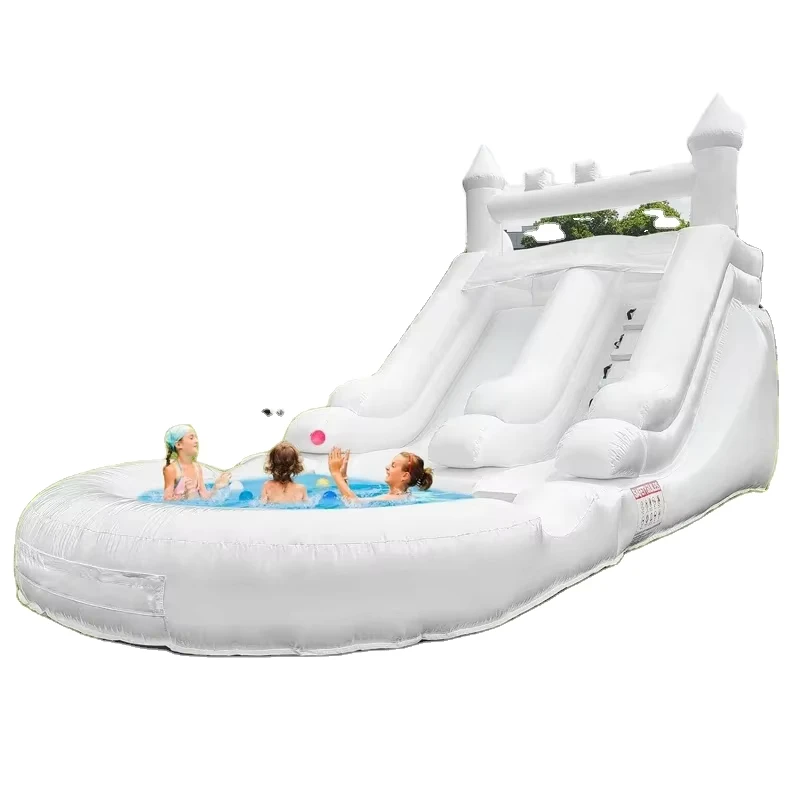 Commercial White Kids Water Slides Inflatable Water Slide for Kids