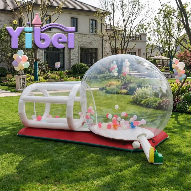 Castelo Inflável Branco em PVC Comercial 3*5m Casa de Saltos Tenda Casa de Bolhas Ecológica com Capacidade de 400kg para Casamento