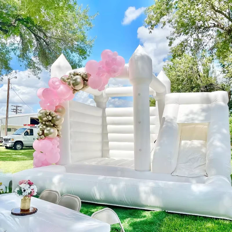 Commercial White Wedding Inflatable Bouncy Castle Bounce House Bridal Bounce for Wedding Decoration
