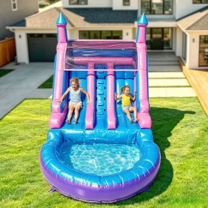 Commercial inflatable water slide double lane inflatable slide for adults and kids outdoor amusement park water play equipment